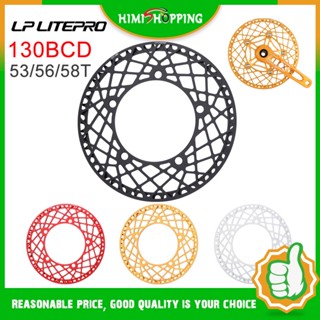 จานหน้าจักรยาน แบบเดี่ยว น้ําหนักเบาพิเศษ CNC AL 53 56 58T สําหรับรถจักรยานแบบพับ BMX 1 ชิ้น