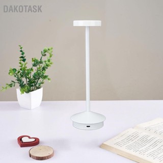  DAKOTASK โคมไฟตั้งโต๊ะ LED แบบชาร์จได้ 2000mAh ไร้สายใช้แบตเตอรี่โลหะข้างเตียง USB C โคมไฟตั้งโต๊ะแบบพกพา