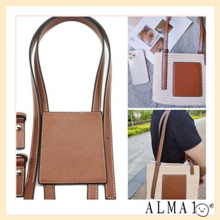 Alma 3 ชิ้น / เซต หนัง PU ก้นกระเป๋า ปรับได้ DIY สายสะพายไหล่ หนัง PU สากล ทอลาย แฮนด์เมด กระเป๋าถือ กระเป๋า DIY