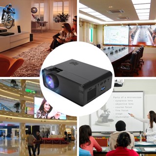 Rhythm000 Mini HD Double USB HDMI 1080P LED Projector (รุ่นมาตรฐาน 480p) สีดำ 110-240V