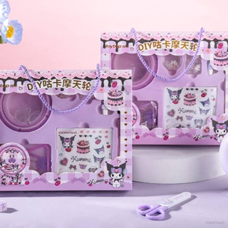 Star3 ชุดสติกเกอร์การ์ด ลายชิงช้าสวรรค์ Sanrio goo Cinnamoroll Melody Kuromi สําหรับตกแต่งกล่องของขวัญ DIY