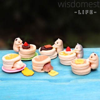 Wisdomest 6 ชิ้น|ฟิกเกอร์รูปปั้นหนูแฮมสเตอร์ ขนาดเล็ก หลากสี สําหรับตกแต่งบ้าน