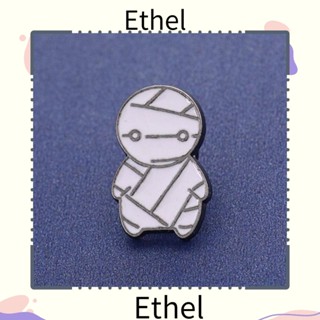 Ethel1 เข็มกลัดโลหะ ลายการ์ตูนฟักทองผีน้อยน่ารัก ฮาโลวีน สําหรับนักเรียน