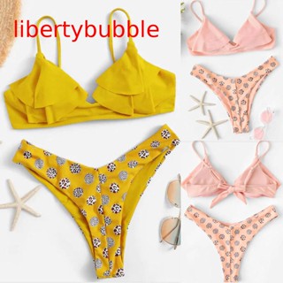 【libertybubbler】ชุดว่ายน้ําบิกินี่ บอดี้คอน ลายดอกไม้ แนวเซ็กซี่ สําหรับผู้หญิง