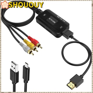 Shououy อะแดปเตอร์แปลง RCA เป็น HDMI สําหรับแล็ปท็อป PC 1080P AV CVBS