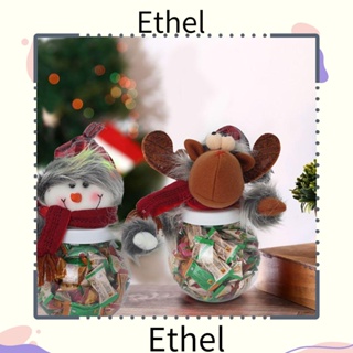 Ethel1 กล่องขนมพลาสติก ของขวัญเด็ก ซานตาคลอส สโนว์แมน สุขสันต์วันคริสต์มาส ถุงคุกกี้