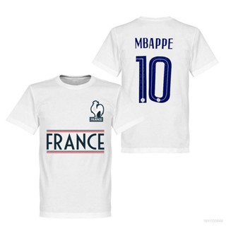 เสื้อยืดคอกลม แขนสั้น พิมพ์ลาย World Cup France Jersey Fans Mbappe No.10 พลัสไซซ์