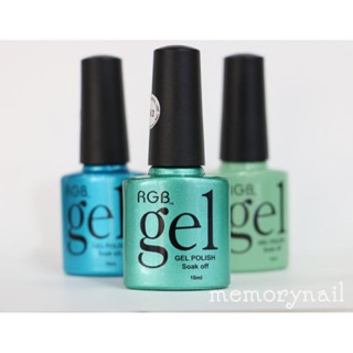 สีเจล R.G.B gel ( รุ่นขวดเป็นสี ) สีทาเล็บเจล ผสมชิมเมอร์ และกากเพชร เนื้อสีดี ขวดสวยๆ