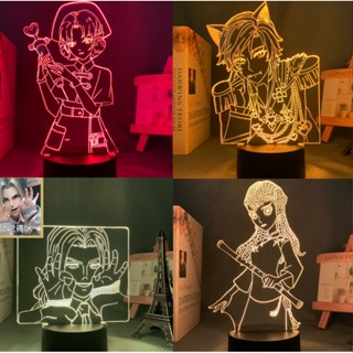 โคมไฟกลางคืน LED รูปการ์ตูนอนิเมะ 3d ชาร์จ USB ของขวัญวันเกิด สําหรับตกแต่งบ้าน