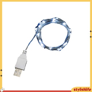 [stylishlife] สายไฟทองแดง 2 เมตร ชาร์จ USB สําหรับตกแต่งปาร์ตี้คริสต์มาส งานแต่งงาน