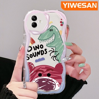 เคสโทรศัพท์มือถือแบบนิ่ม ใส กันกระแทก ลายการ์ตูนไดโนเสาร์ และหมี สีมาการอง สีสันสดใส สําหรับ Samsung A04 A04E M04 F04