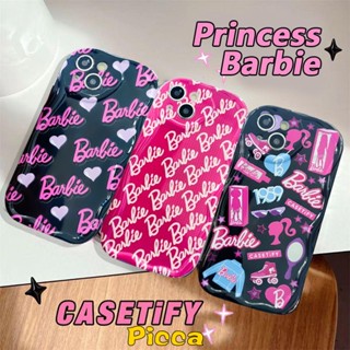 Casetify เคสโทรศัพท์มือถือนิ่ม ขอบโค้ง ลายกราฟฟิตี้ หัวใจ บาร์บี้ 3D สําหรับ Redmi 12C 9C NFC A1 10 10A 9A 9T 12 9 10C A2 Redmi Note 10s 12 10 Pro Max 11s 8 11 9 Poco X5 M3 ผ้าคลุม