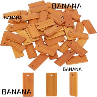 Banana1 ป้ายแท็กไม้ ทรงสี่เหลี่ยมผืนผ้า พวงกุญแจไม้ไผ่ สําหรับห้อยตกแต่ง DIY