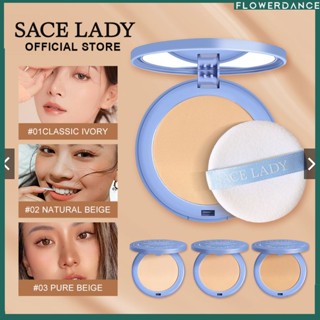 Sace Lady Oil-control Compact Powder Waterproof Matte Face Powder Silk Soft Mist Powder Cake Waterproof Face Powder Natural Nude Makeup flower