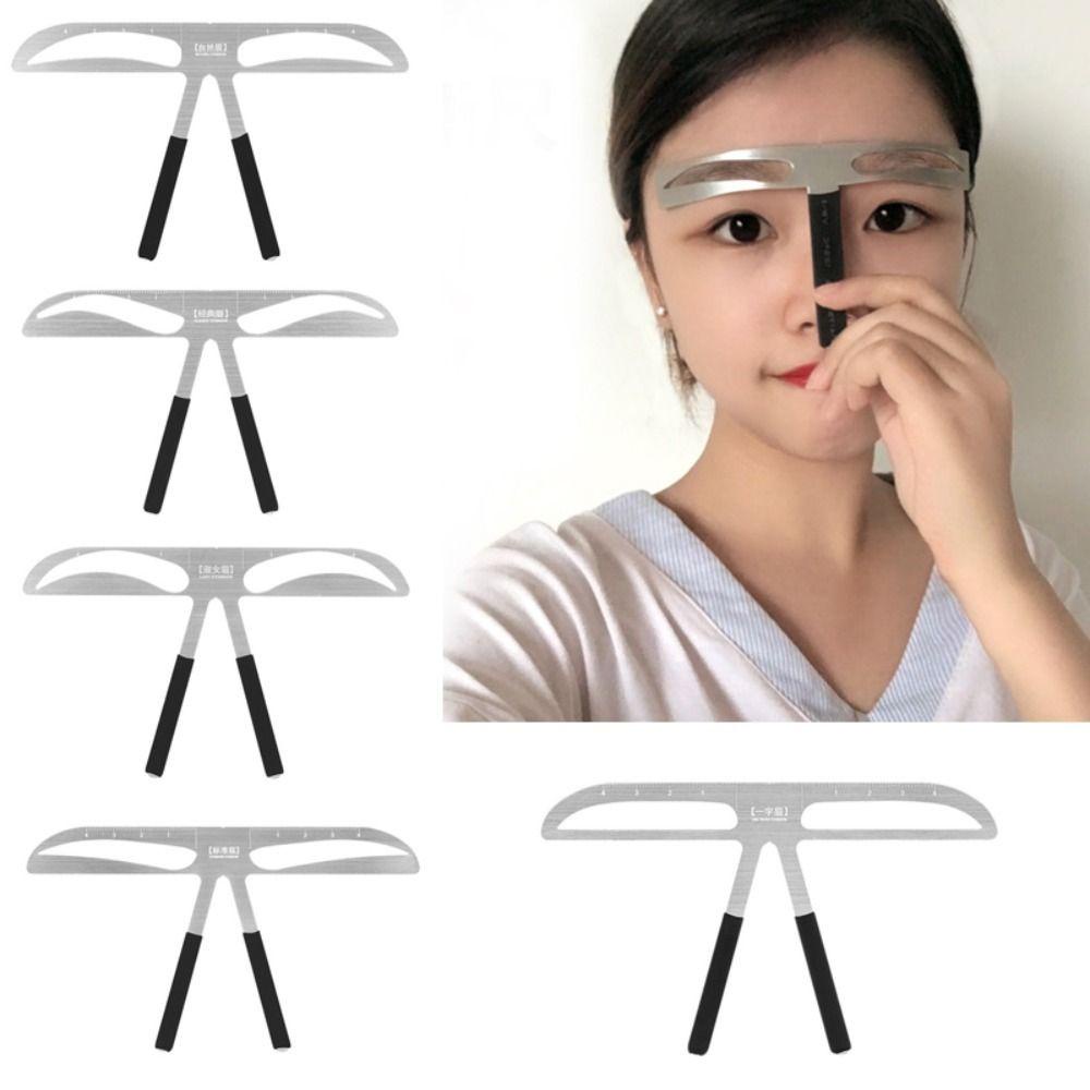 ANGRYSWIFT Microblading Eyebrow Stencil, 10 รูปแบบ Balance Shaper Eyebrow Tattoo ไม้บรรทัด, ไม้บรรทัดแต่งหน้าถาวรใช้งานง่าย 3D โลหะคิ้วเครื่องมือวัดผู้หญิง ราคา ถูกที่สุด ดีลบีเคเค แกลเลอรีภาพที่ 9