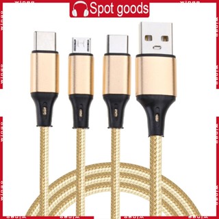 Win 3 in 1 สายชาร์จ USB เป็น Micro USB Type C แยกสายชาร์จ สายชาร์จ USB หลายช่อง