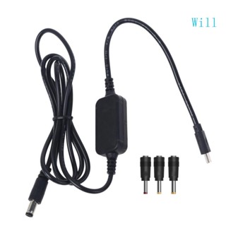 Will สายเคเบิลแปลง PD USB C Type C ตัวผู้ 12V 2 5 3 5 4 0 5 5 มม. สําหรับกล้องวงจรปิด