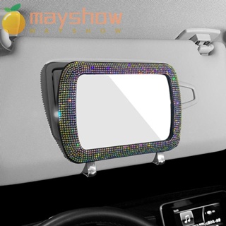 Mayshow กระจกแต่งหน้าผู้หญิงอัตโนมัติ, ABS ตกแต่งรถ ที่บังแดด กระจกตกแต่ง, ม่านบังแดดรถยนต์ พลอยเทียม สากล ม่านบังแดดด้านหลังรถ