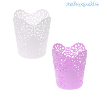Un* กล่องใส่ปากกา ดินสอ และแปรง ลายดอกไม้ แบบกลวง