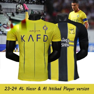  เสื้อกีฬาแขนสั้น ลายทีมชาติฟุตบอล Al NASSR 23-24 Al Ittihad ชุดเหย้า ไซซ์ S-2XL