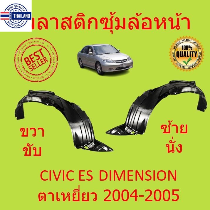 พลาสติกซุ้มล้อ หน้า HONDA CIVIC ES DIMENSION CIVIC ES ตาเหยี่ยว year 2004-2005 พลาสติกซุ้มล้อ หน้า ก