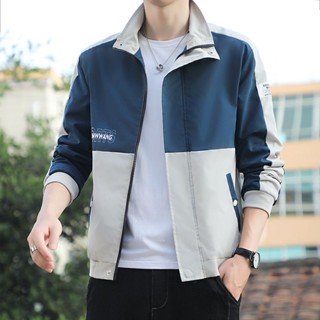 เสื้อโค้ท คอปก พิมพ์ลาย สําหรับผู้ชาย