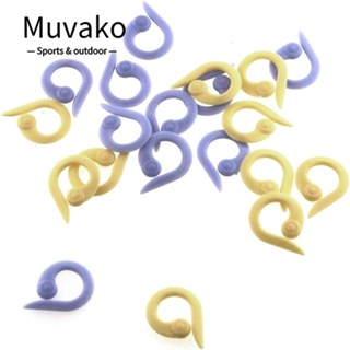 Muvako อุปกรณ์มาร์กเกอร์ พลาสติก สีเหลือง สีม่วง สําหรับถักนิตติ้ง แฮนด์เมด DIY