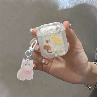 ใหม่ เคสหูฟัง ซิลิโคนนิ่ม กันกระแทก ลายการ์ตูนแมวน่ารัก สําหรับ AirPods 1 2 3 Pro Pro 2 Generation AirPods1 2 3 Generation Pro Generation Pro