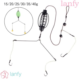 Lanfy กรงตะขอเหยื่อตกปลา เหล็กคาร์บอนสูง 15-40 กรัม