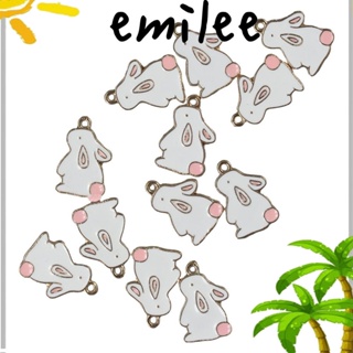 Emilee จี้รูปกระต่ายอีสเตอร์ อัลลอย ขนาด 21 มม.*15 มม. สีขาว สําหรับทําเครื่องประดับ