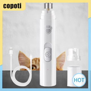 Copoti เครื่องเจียรเล็บไฟฟ้า LED 2 ความเร็ว สําหรับสัตว์เลี้ยง ขนาดเล็ก กลาง ใหญ่