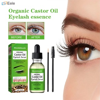 West&amp;Month Castor Oil Eyelash Growth Essential Oil ความยาวและความหนา Natural Dense Moisturizing Curling ↑Eele