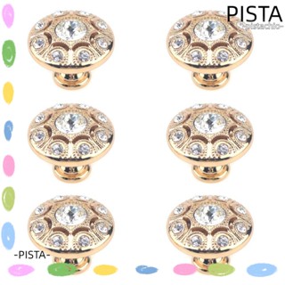 PISTA ลูกบิดลิ้นชักคริสตัล พร้อมสกรู สีทอง สําหรับประตูตู้เสื้อผ้า