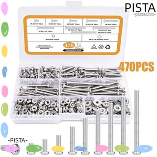 Pista 470 ชิ้น|ชุดสกรู น็อต และสลักเกลียว สเตนเลส 304 9 ขนาด พร้อมกล่องเก็บ #8-32 ชุดสกรูน็อต น็อต แหวนรอง ผลิตภัณฑ์อิเล็กทรอนิกส์