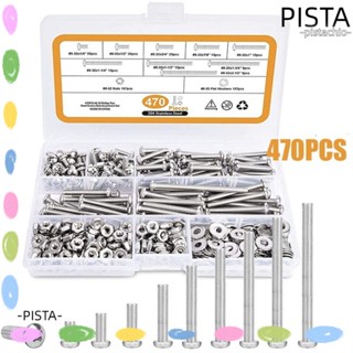 Pista 470 ชิ้น|ชุดสกรู น็อต และสลักเกลียว สเตนเลส 304 9 ขนาด พร้อมกล่องเก็บ #8-32 ชุดสกรูน็อต น็อต แหวนรอง ผลิตภัณฑ์อิเล็กทรอนิกส์