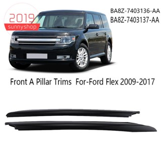 ขอบกระจกกันลม สีดํา สําหรับ Ford Flex 2009-2017 BA8Z 2 ชิ้น7403136-AA Ba8z-7403137-AA