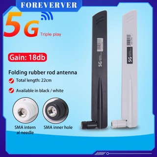 Gain Of 18dbi Full-band 3g 4g 5g เสาอากาศแบบพับได้รอบทิศทาง High Gain 600-6000mhz 18dbi Gain Sma Male สำหรับการ์ดเครือข่ายไร้สาย Wifi Router ความไวสัญญาณสูงก่อน