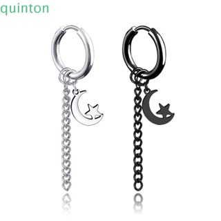 Quinton Word Love Earring พังก์ ห้อยต่างหู ดาว สเตนเลส พู่ ผู้ชาย ห่วง ต่างหู