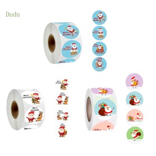 Dudu สติกเกอร์ ลายคริสต์มาส DIY สําหรับติดตกแต่งขวดน้ํา โน้ตบุ๊ก 500 ชิ้น