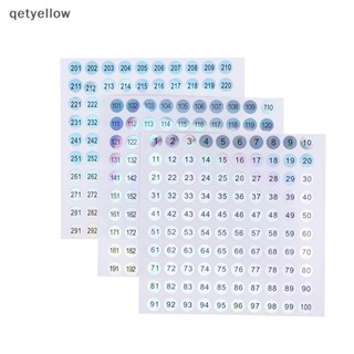 Qetyellow สติกเกอร์เลเซอร์ ตัวเลข 1-300 กันน้ํา สําหรับติดตกแต่งเล็บ