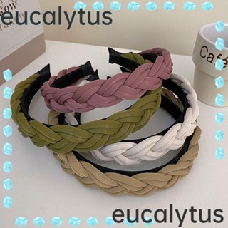 Eucalytus1 ที่คาดผม ผ้าโพกศีรษะ แบบถัก ปีกกว้าง สําหรับผู้หญิง