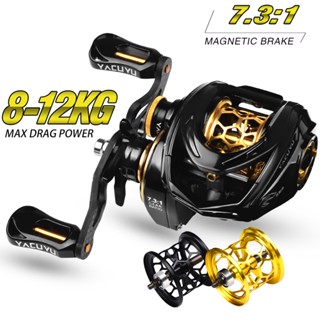 PROBEROS Baitcast Droplet Reel 7.3:1 รอกตกปลาความเร็วสูง Ultralight 8-12kg Max Pull Far Casting Wheel Dual Magnetic Smooth Brake System