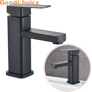 Steel Faucet Basin Faucet Black Plastic Handle Rust Single Sink Practical