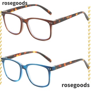 Rosegoods1 แว่นตาอ่านหนังสือ ป้องกันแสงสีฟ้า กรอบเบาพิเศษ สไตล์วินเทจ แบบพกพา หรูหรา ป้องกันสายตาสั้น แฟชั่นสําหรับผู้ชาย และผู้หญิง