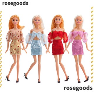 Rosegoods1 กระโปรงเจ้าหญิง ลายดอกไม้ 30 ซม. สําหรับตุ๊กตา งานแต่งงาน ปาร์ตี้ DIY