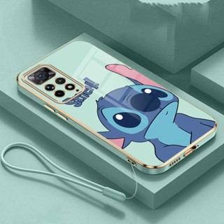 [ฟรีสายคล้อง] เคสซิลิโคนนิ่ม ทรงสี่เหลี่ยม ลายการ์ตูนมอนสเตอร์ Stitch น่ารัก สําหรับ Xiaomi POCO M5 M5s M4 M3 Pro POCO M4 M3 5G POCO C40