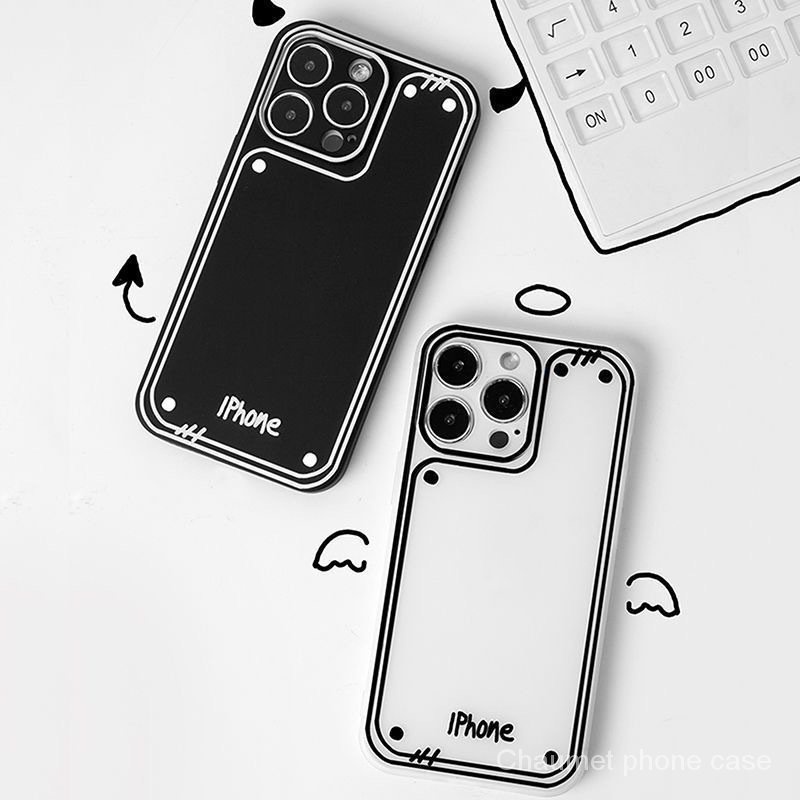 เคสโทรศัพท์มือถือนิ่ม เพ้นท์มือ สองมิติ สีดําด้าน สําหรับ Iphone 14promax 13 11xs xr