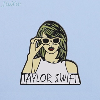 เข็มกลัดโลหะ รูปการ์ตูนนักร้อง Taylor Swift แบบสร้างสรรค์ สําหรับแฟนคลับ