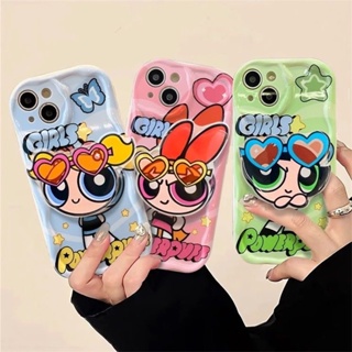 เคสโทรศัพท์มือถือนิ่ม แบบใส ลาย Powerpuff Girls พร้อมขาตั้ง สําหรับ Infinix Smart 6 Plus 6 HD 7 Hot 20 30 12 9 Play 30I 20i