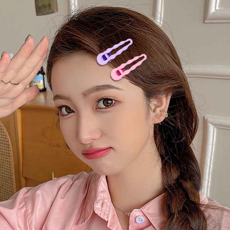 ส่งเร็ว กิ๊บติดผมรูปคลื่นสีแคนดี้เกาหลีละเอียดอ่อนเรียบง่ายหน้าม้าปากเป็ดคลิปด้านข้างเครื่องประดับผมสำหรับผู้หญิง-Ranliy